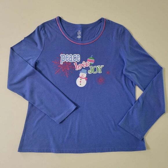 Bobbie Brooks Sleepwear Women's Blue Flannel Snowman Pajama Set - Picture 2 of 16